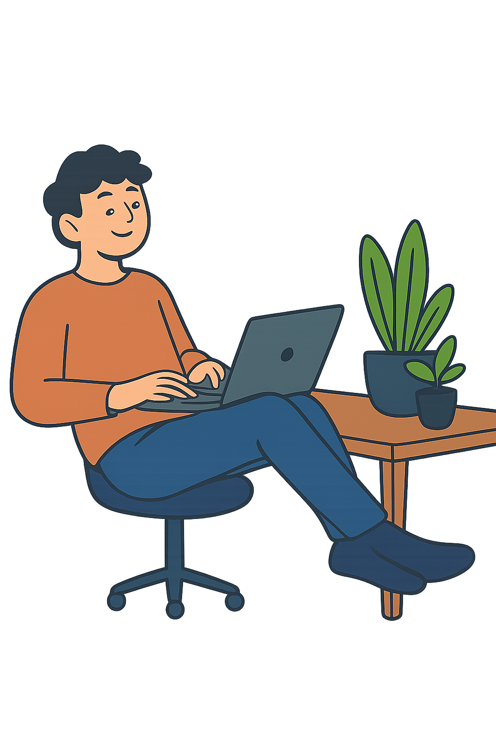 Professional web designer working on laptop at modern desk - WebPro website design services Newcastle UK